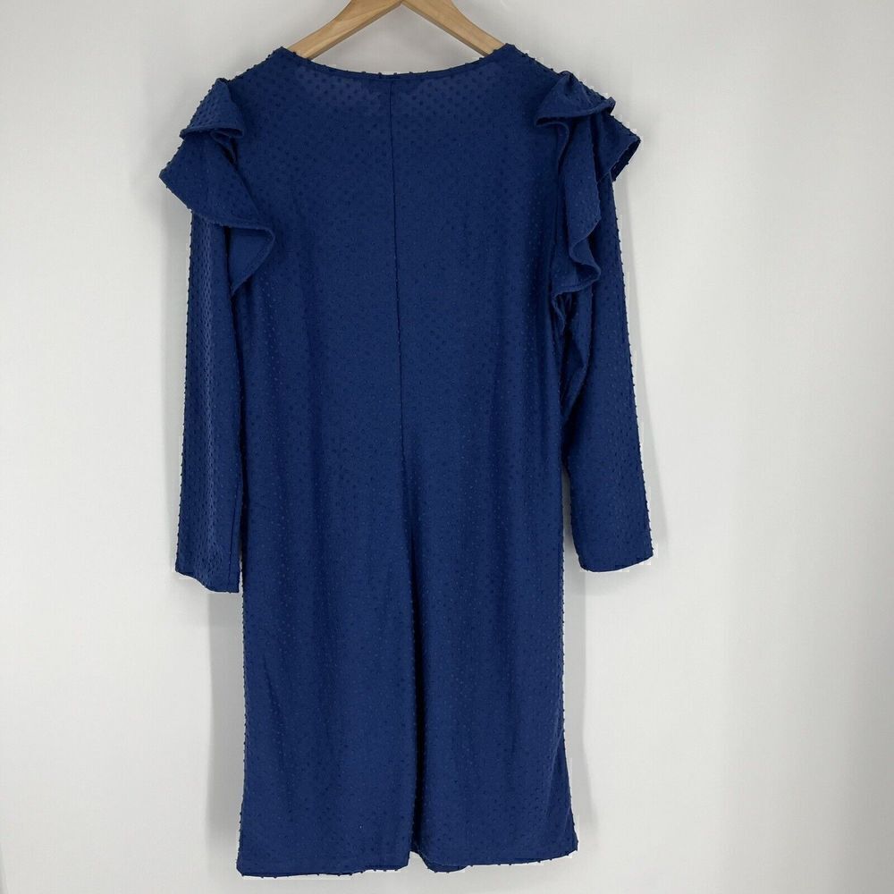 Lilly Pulitzer Dress Size Large Womens Blue Pheby Oyster Bay Cozy Knit Swiss Dot - Picture 5 of 8